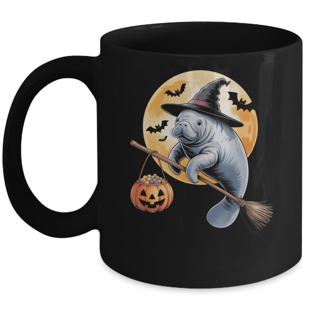 Manatee Witch Hat Pumpkin Halloween Costume Men Women Kids Mug | teecentury