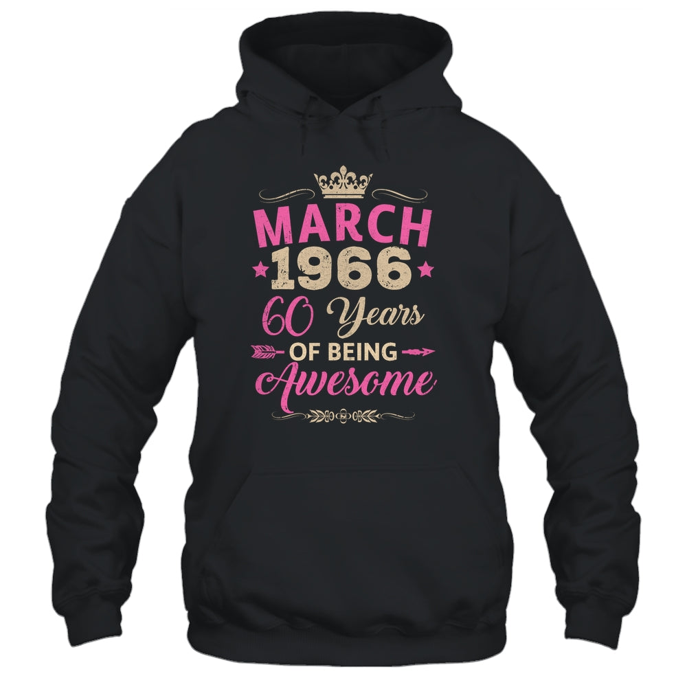 March 1966 60 Years Of Being Awesome Retro 60th Birthday Shirt & Tank Top | teecentury
