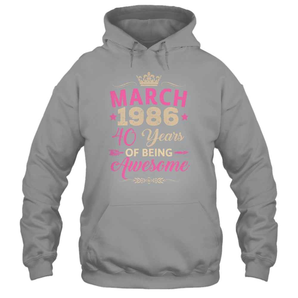 March 1986 40 Years Of Being Awesome Retro 40th Birthday Shirt & Tank Top | teecentury