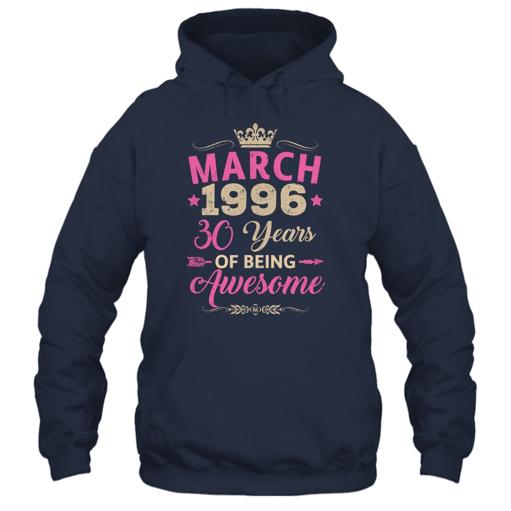 March 1996 30 Years Of Being Awesome Retro 30th Birthday Shirt & Tank Top | teecentury
