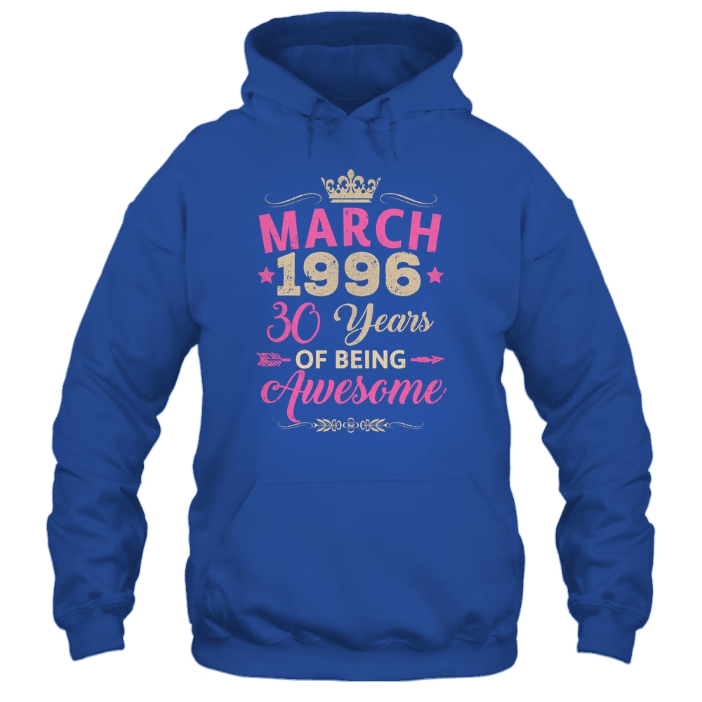 March 1996 30 Years Of Being Awesome Retro 30th Birthday Shirt & Tank Top | teecentury