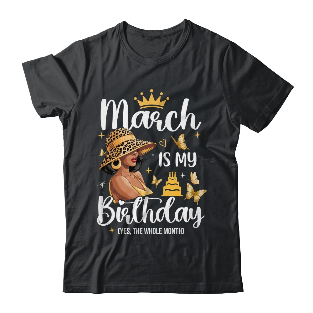 March Is My Birthday African American Woman Birthday Queen Shirt & Tank Top | teecentury
