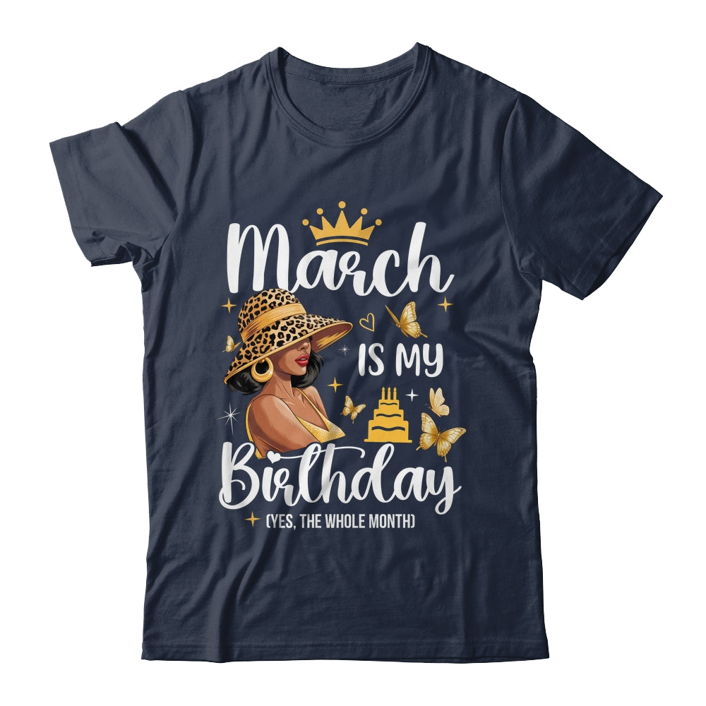 March Is My Birthday African American Woman Birthday Queen Shirt & Tank Top | teecentury