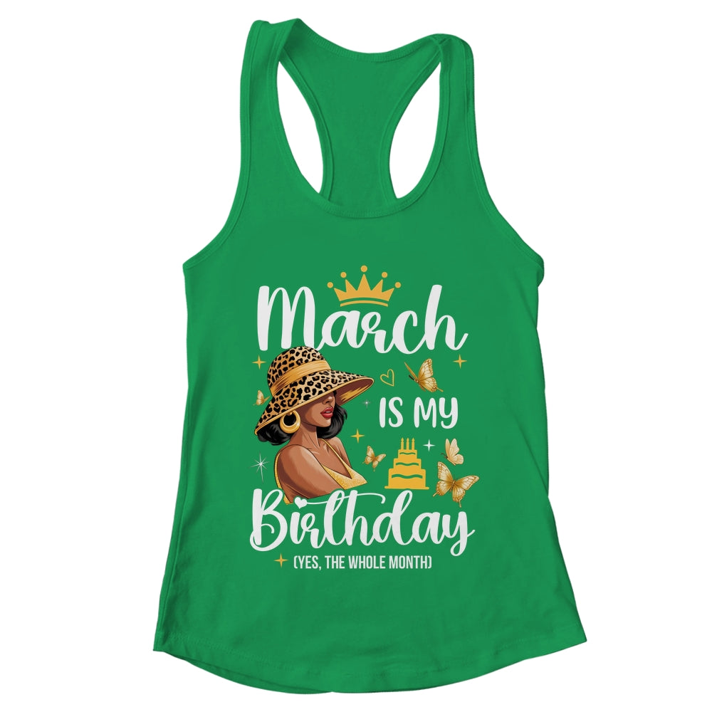 March Is My Birthday African American Woman Birthday Queen Shirt & Tank Top | teecentury
