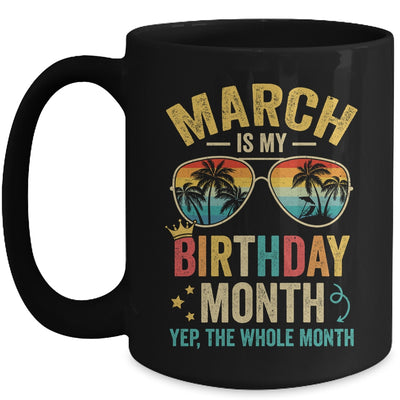 March Is My Birthday Retro Sunglasses Funny Birthday Mug | teecentury