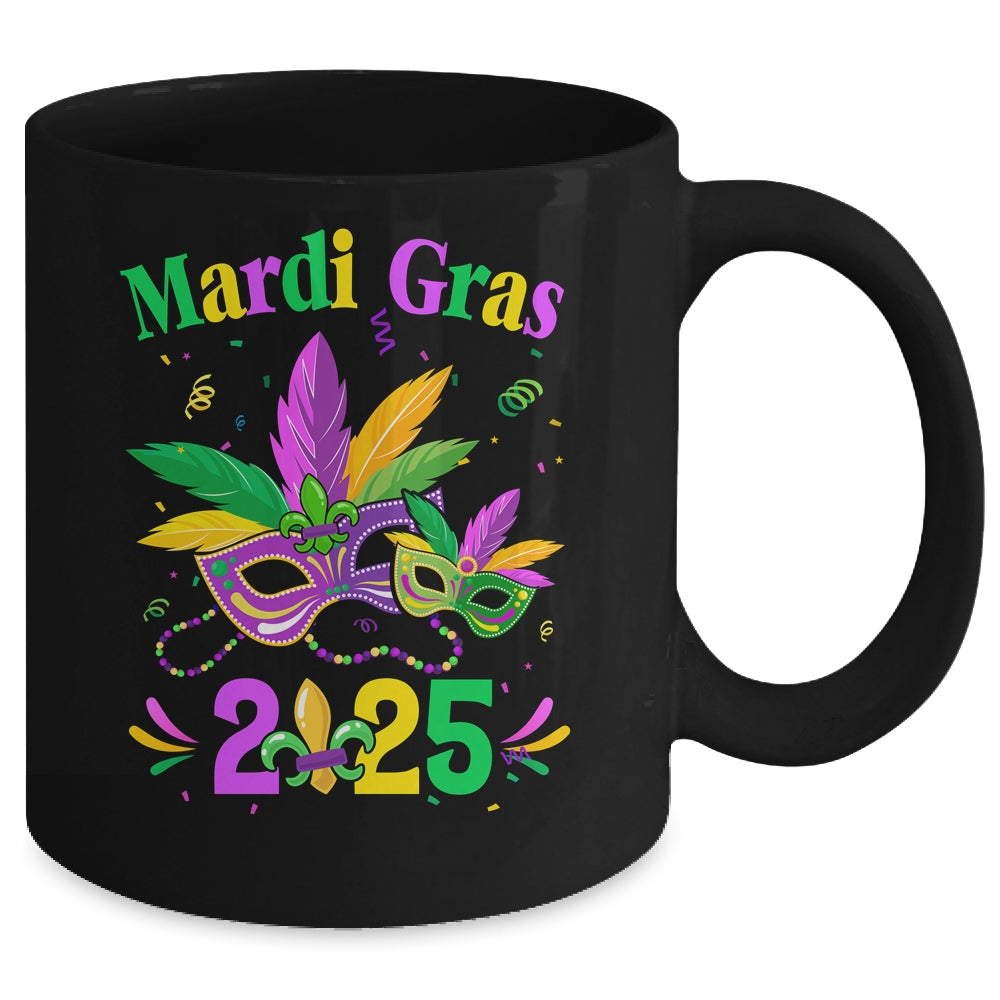 Mardi Gras 2025 Mask Costume Beads Carnival Party Outfit Mug | teecentury