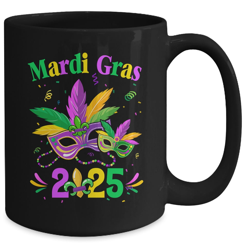 Mardi Gras 2025 Mask Costume Beads Carnival Party Outfit Mug | teecentury