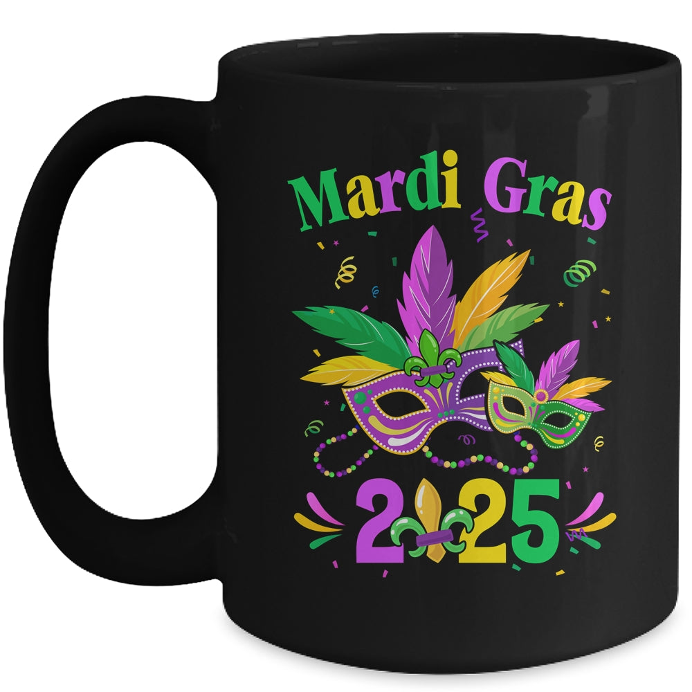 Mardi Gras 2025 Mask Costume Beads Carnival Party Outfit Mug | teecentury