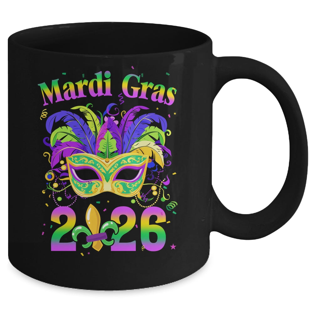 Mardi Gras 2026 Costume With Mask Outfit Carnival Mug | teecentury