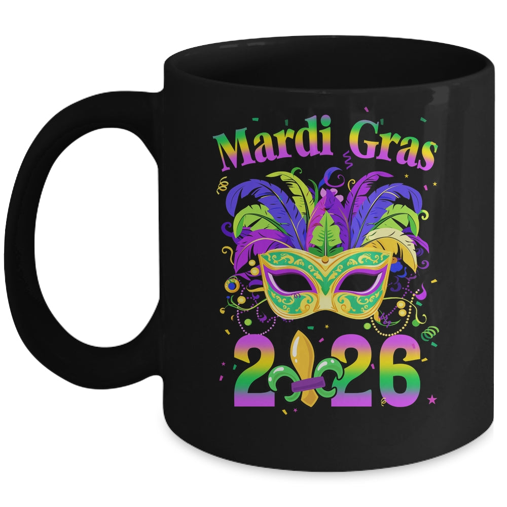 Mardi Gras 2026 Costume With Mask Outfit Carnival Mug | teecentury