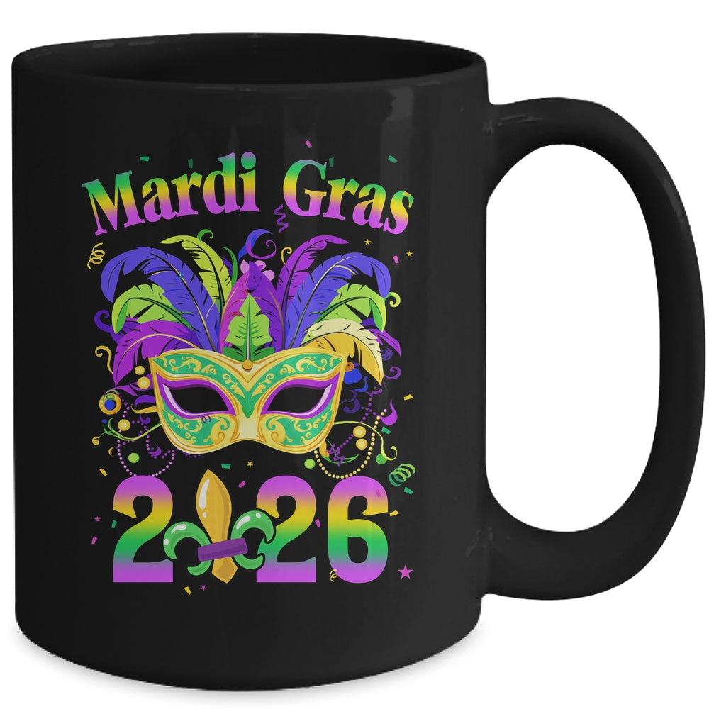 Mardi Gras 2026 Costume With Mask Outfit Carnival Mug | teecentury