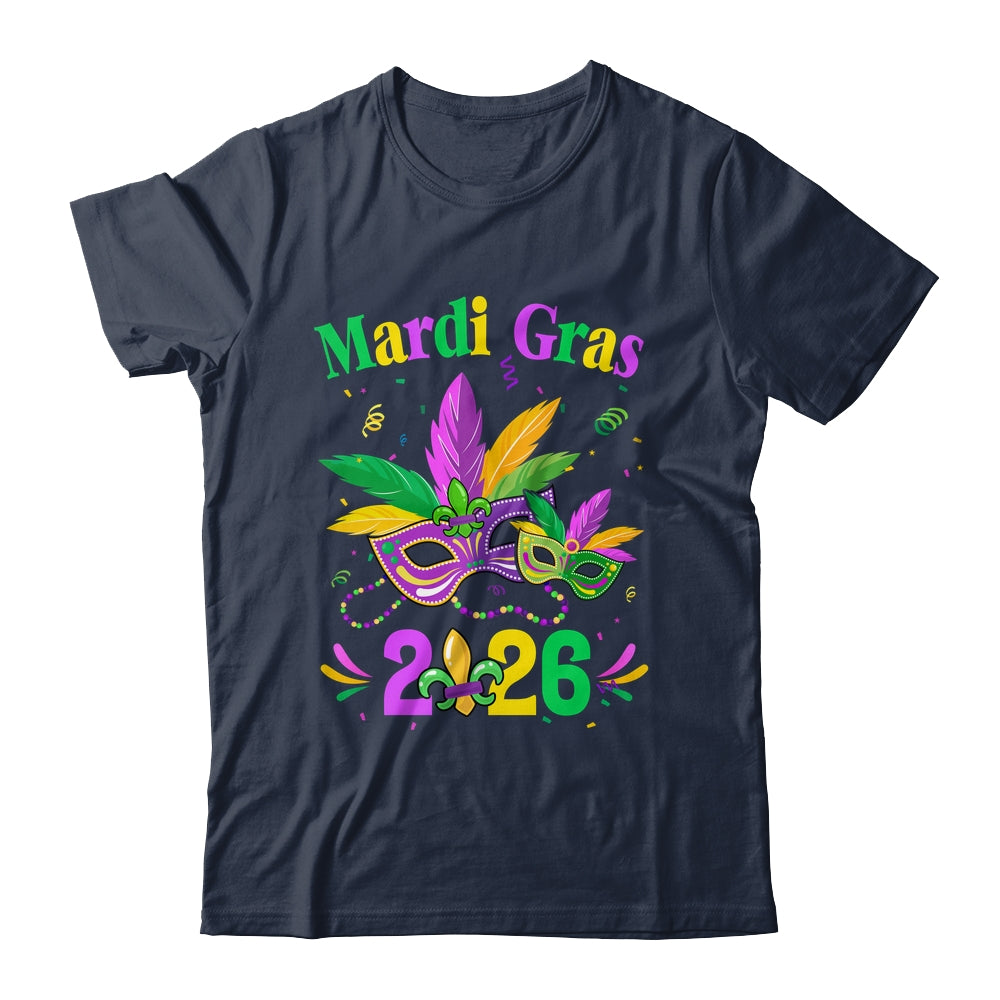 Mardi Gras 2026 Mask Costume Beads Carnival Party Outfit Shirt & Tank Top | teecentury