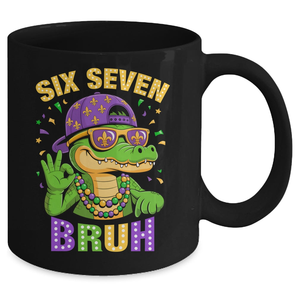 Mardi Gras 6 7 Meme Bruh Mardigator Alligator Six Seven Boy Mug | teecentury