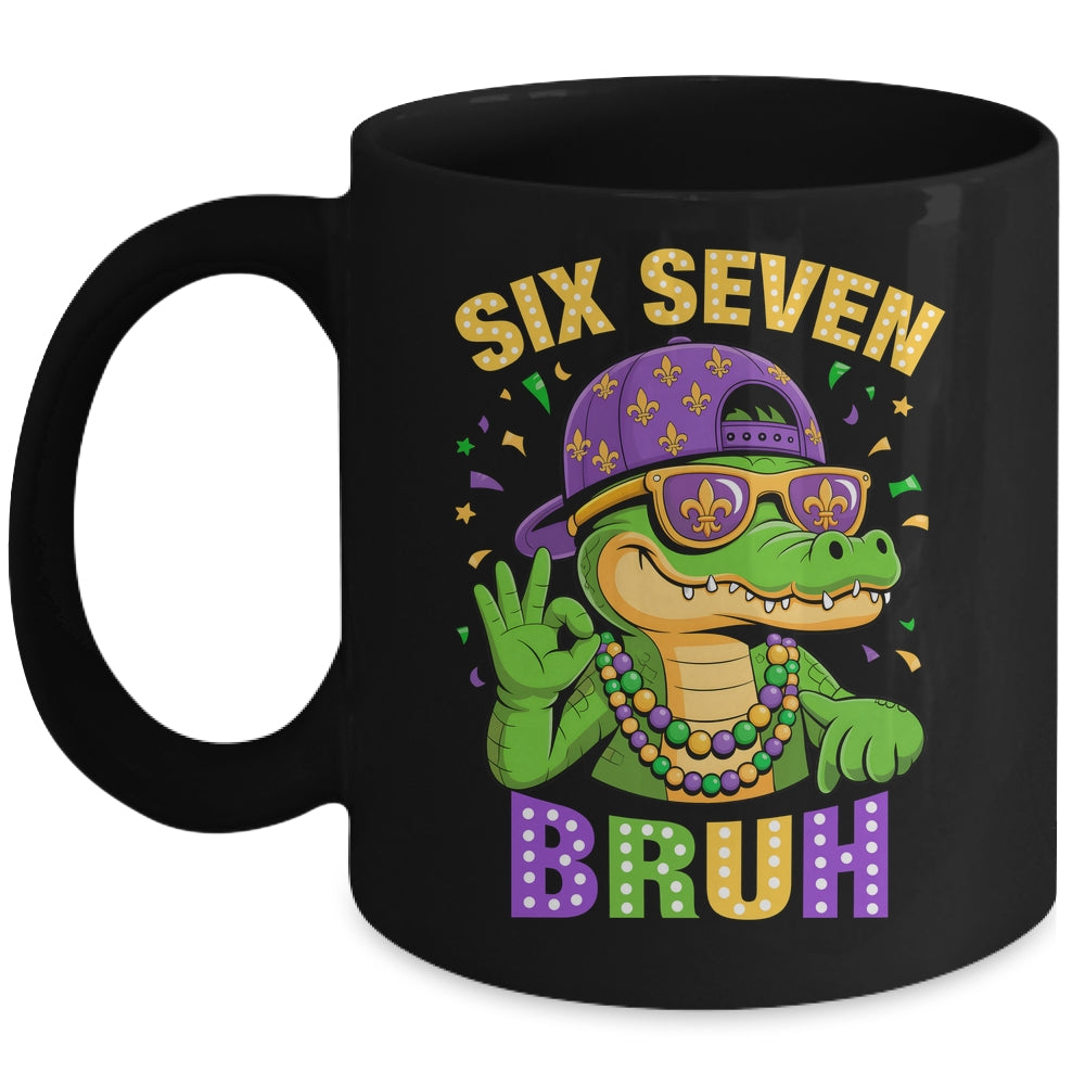 Mardi Gras 6 7 Meme Bruh Mardigator Alligator Six Seven Boy Mug | teecentury