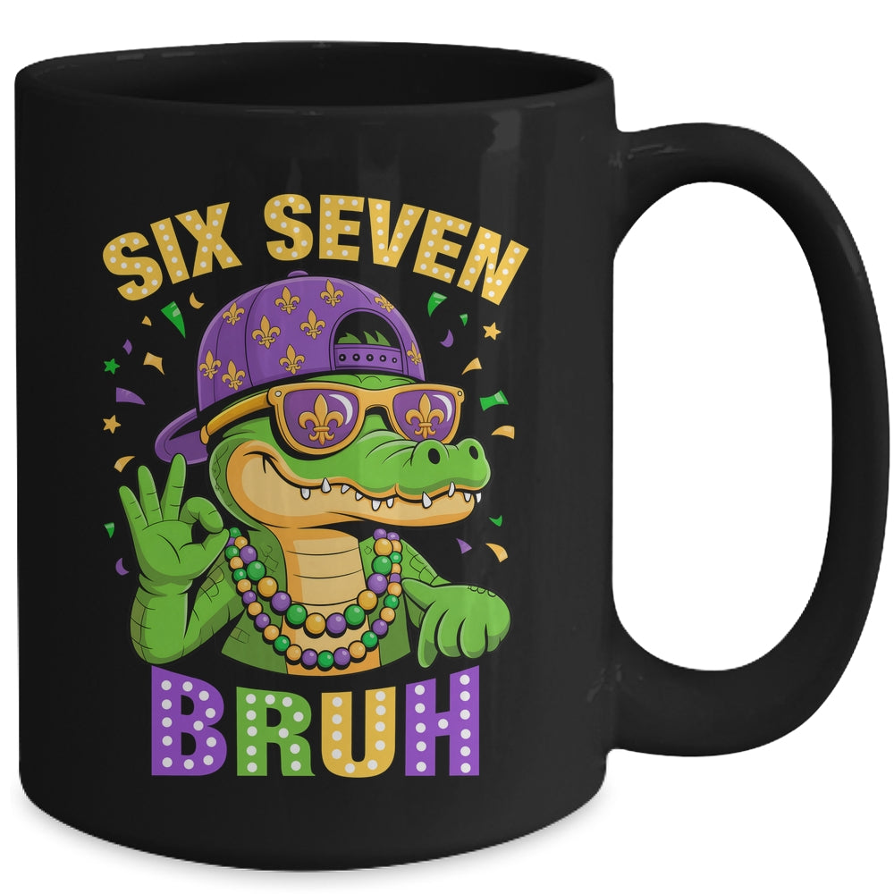 Mardi Gras 6 7 Meme Bruh Mardigator Alligator Six Seven Boy Mug | teecentury