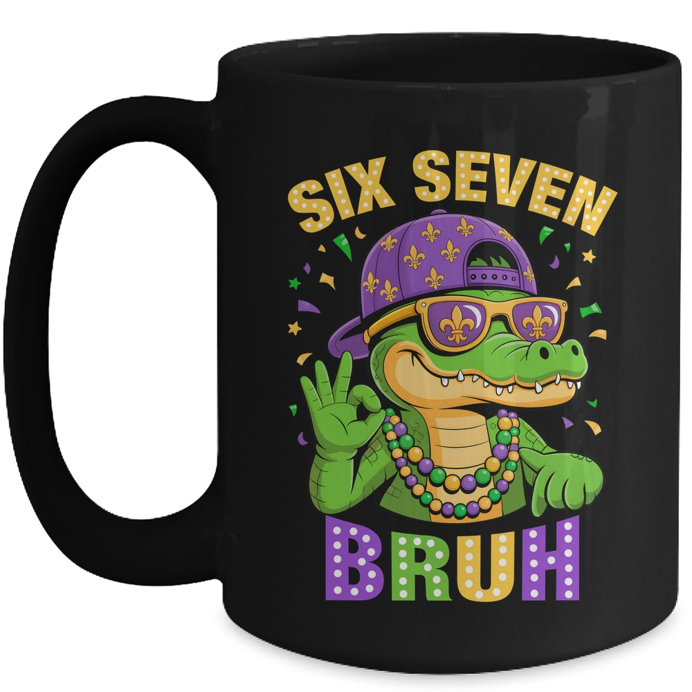 Mardi Gras 6 7 Meme Bruh Mardigator Alligator Six Seven Boy Mug | teecentury