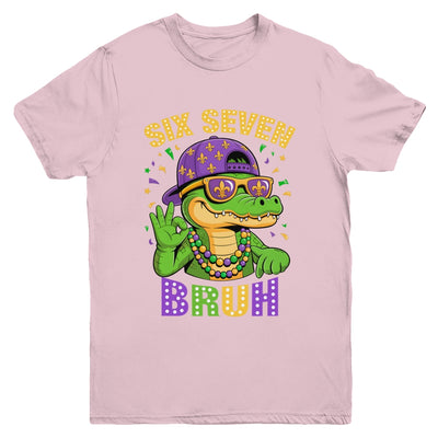 Mardi Gras 6 7 Meme Bruh Mardigator Alligator Six Seven Boy Youth Shirt | teecentury