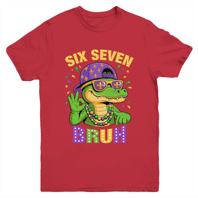 Mardi Gras 6 7 Meme Bruh Mardigator Alligator Six Seven Boy Youth Shirt | teecentury