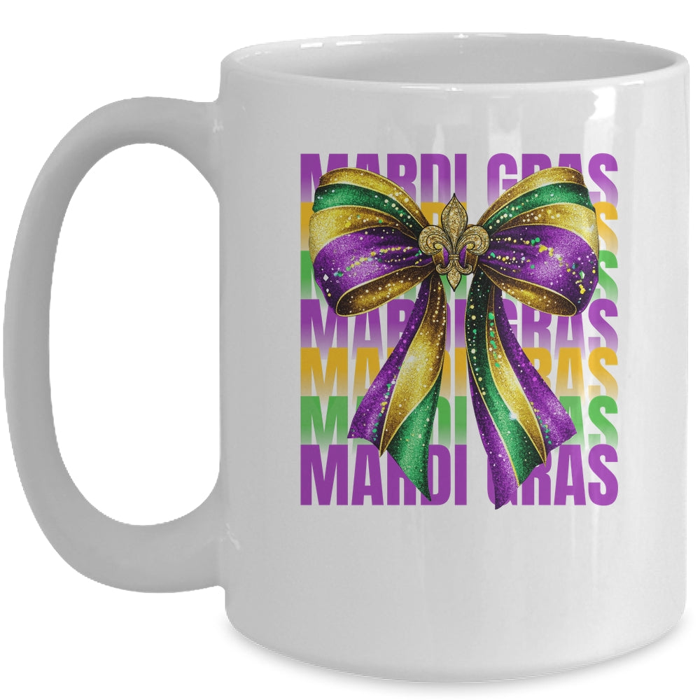 Mardi Gras Coquette Bow Louisiana Festival Carnival Girls Mug | teecentury