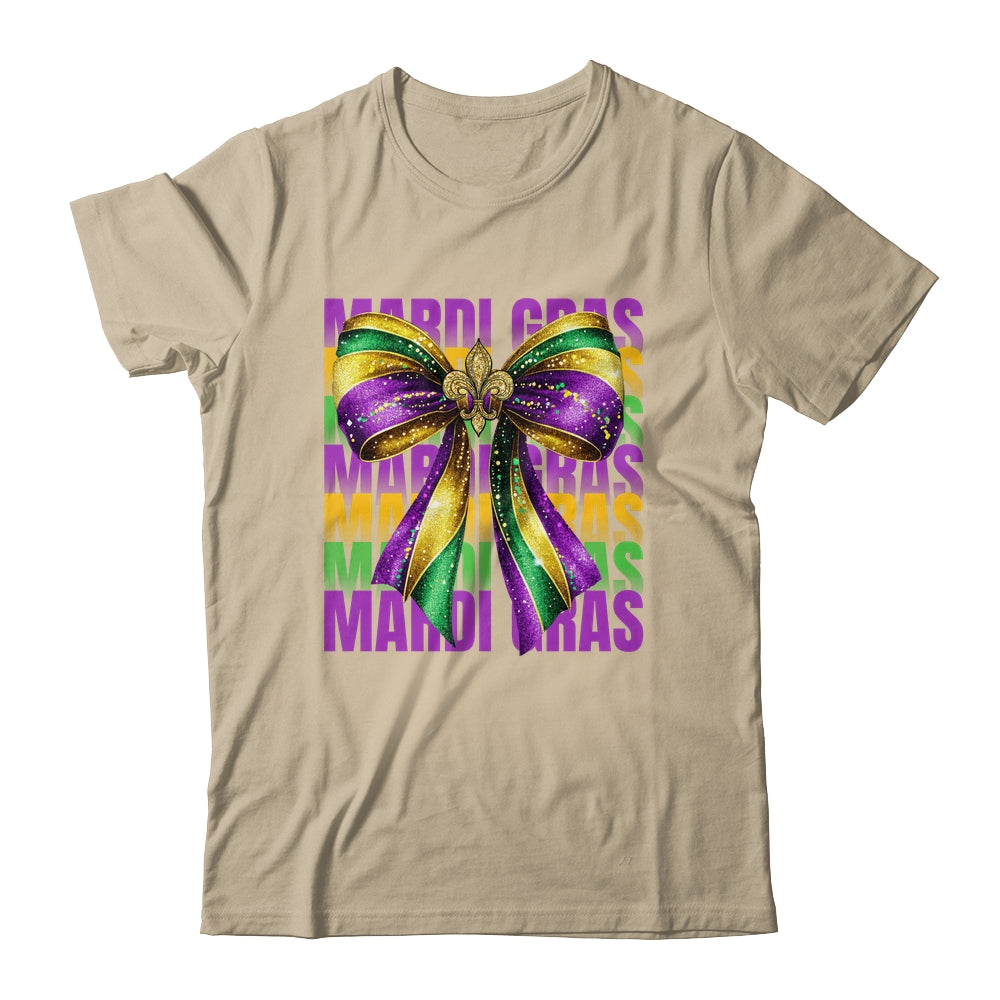 Mardi Gras Coquette Bow Louisiana Festival Carnival Girls Shirt & Tank Top | teecentury