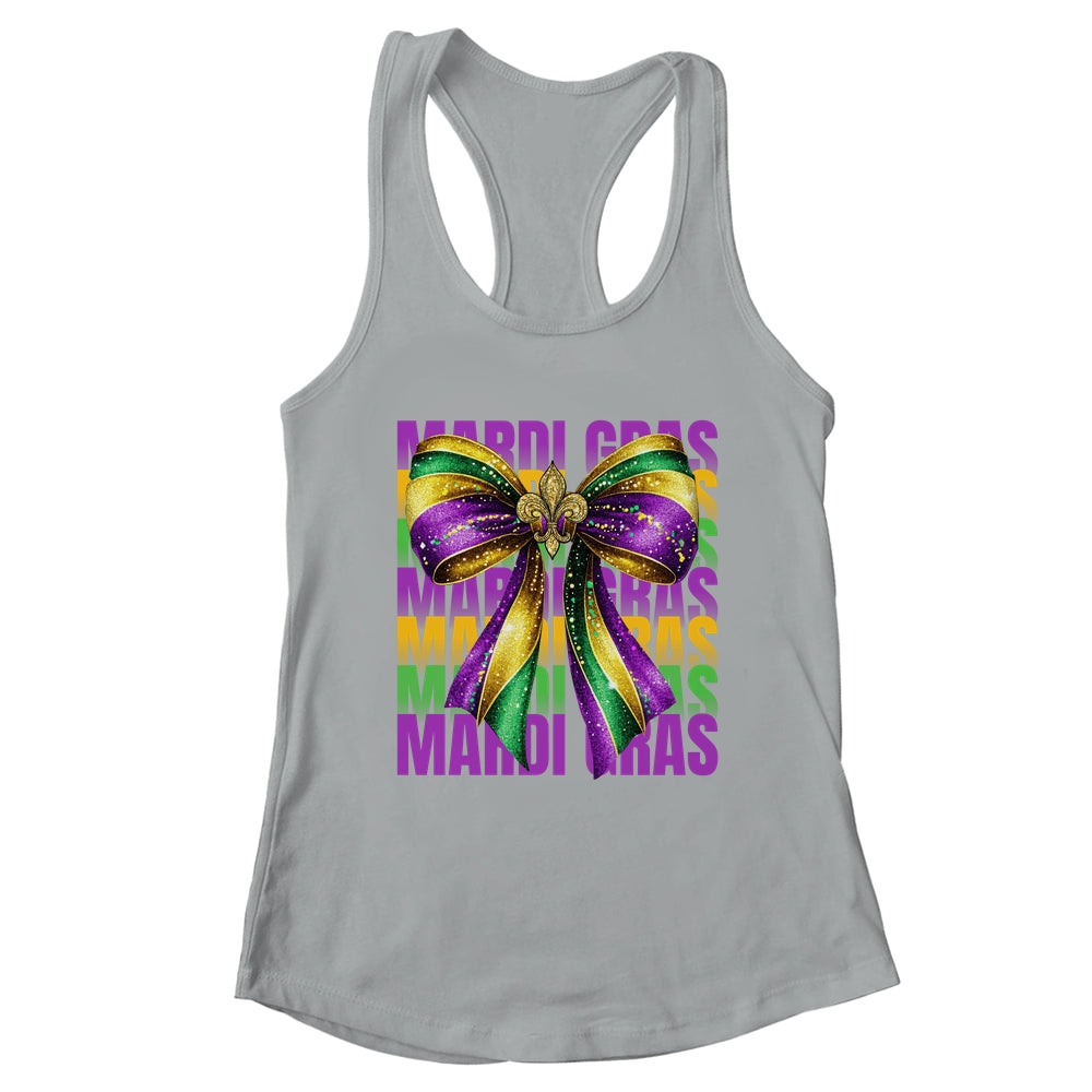 Mardi Gras Coquette Bow Louisiana Festival Carnival Girls Shirt & Tank Top | teecentury