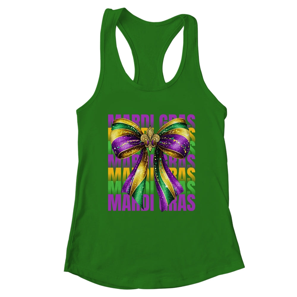 Mardi Gras Coquette Bow Louisiana Festival Carnival Girls Shirt & Tank Top | teecentury
