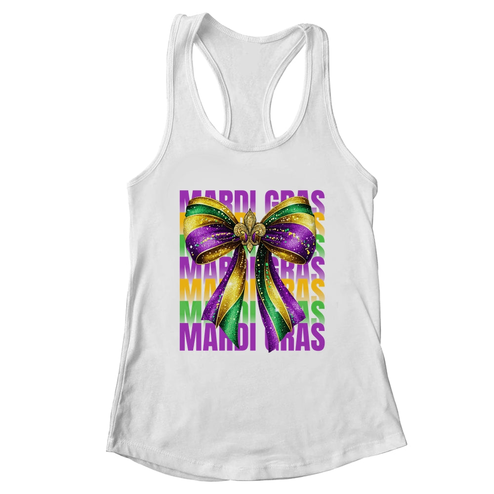 Mardi Gras Coquette Bow Louisiana Festival Carnival Girls Shirt & Tank Top | teecentury