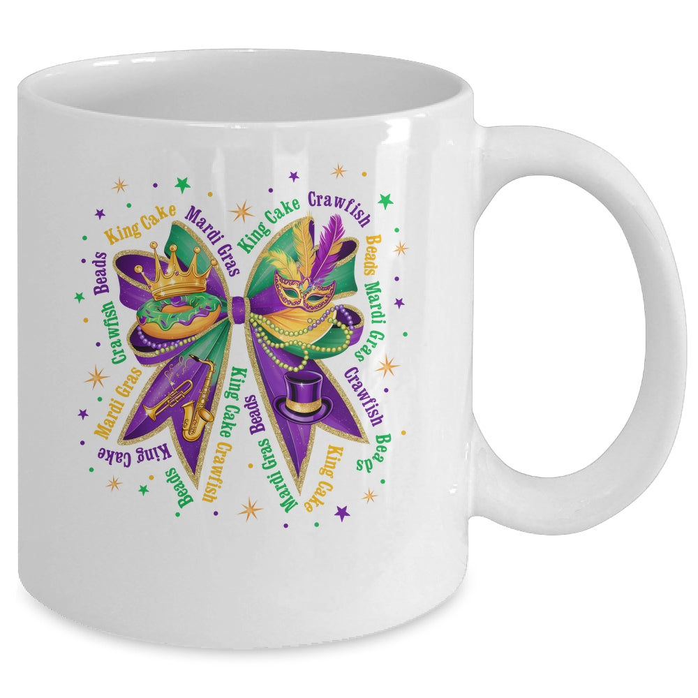 Mardi Gras Coquette Women Girls Louisiana Mardi Gras Vibes Mug | teecentury