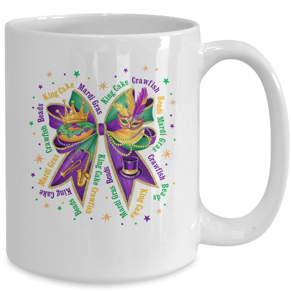 Mardi Gras Coquette Women Girls Louisiana Mardi Gras Vibes Mug | teecentury