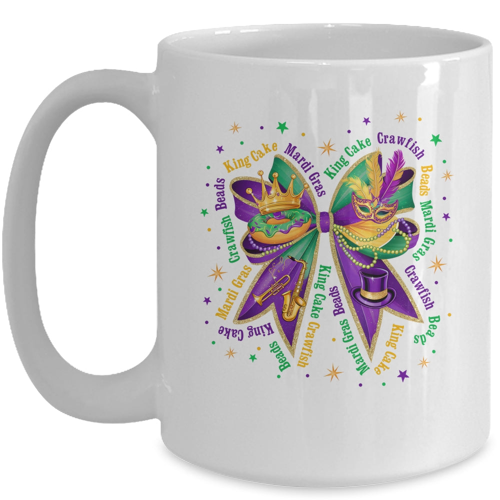 Mardi Gras Coquette Women Girls Louisiana Mardi Gras Vibes Mug | teecentury