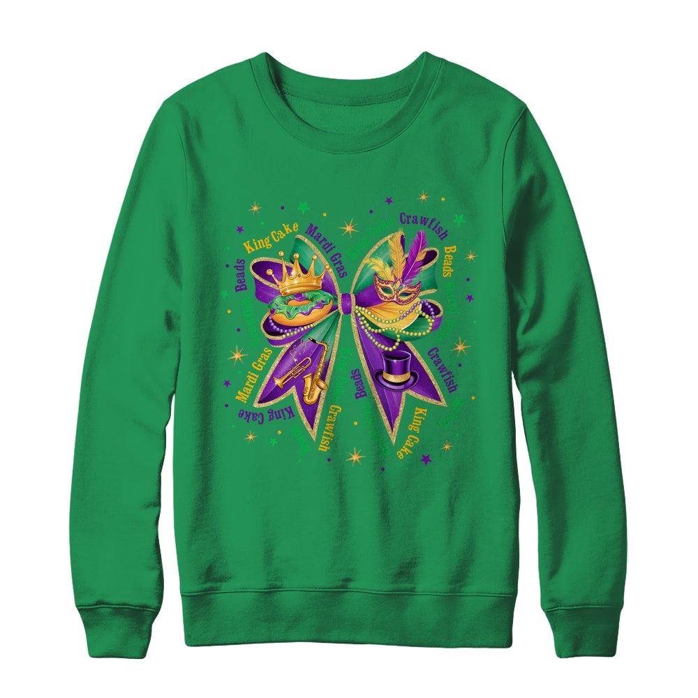 Mardi Gras Coquette Women Girls Louisiana Mardi Gras Vibes Shirt & Sweatshirt | teecentury