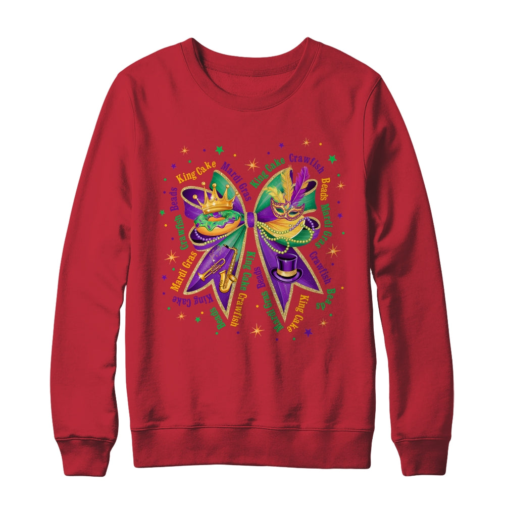 Mardi Gras Coquette Women Girls Louisiana Mardi Gras Vibes Shirt & Sweatshirt | teecentury