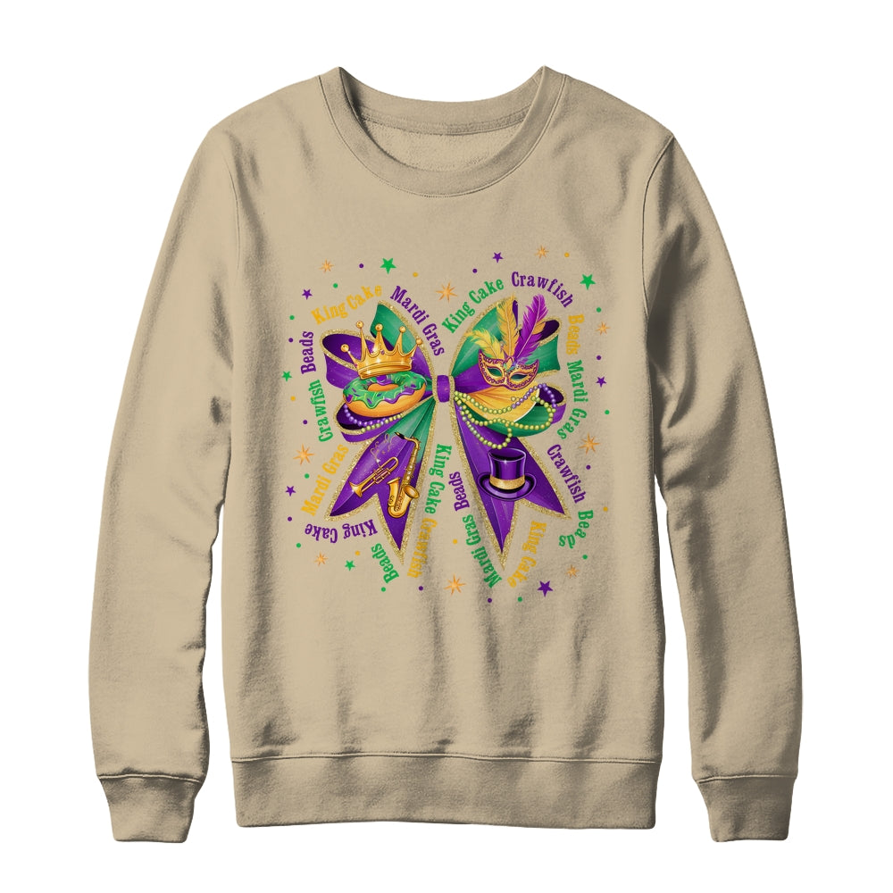 Mardi Gras Coquette Women Girls Louisiana Mardi Gras Vibes Shirt & Sweatshirt | teecentury