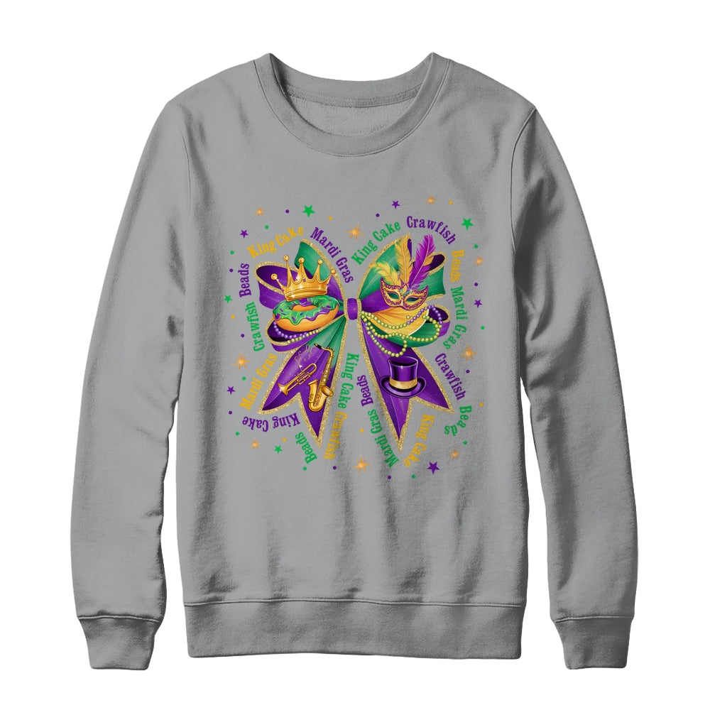 Mardi Gras Coquette Women Girls Louisiana Mardi Gras Vibes Shirt & Sweatshirt | teecentury