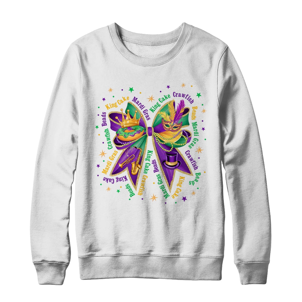Mardi Gras Coquette Women Girls Louisiana Mardi Gras Vibes Shirt & Sweatshirt | teecentury