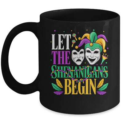 Mardi Gras Funny Let The Shenanigans Begin Jester Mask Mug | teecentury