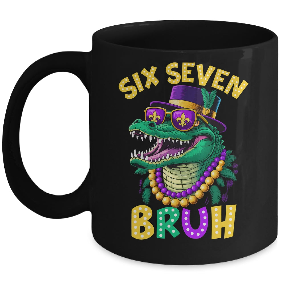 Mardi Gras Six Seven Bruh Mardigator Alligator 6 7 Meme Boy Mug | teecentury