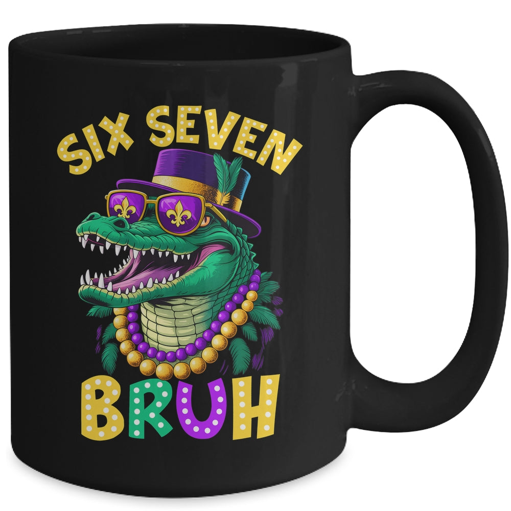 Mardi Gras Six Seven Bruh Mardigator Alligator 6 7 Meme Boy Mug | teecentury