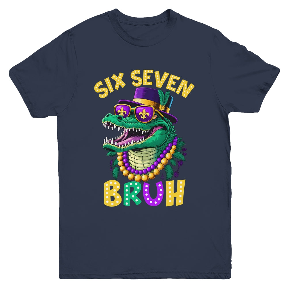 Mardi Gras Six Seven Bruh Mardigator Alligator 6 7 Meme Boy Youth Shirt | teecentury