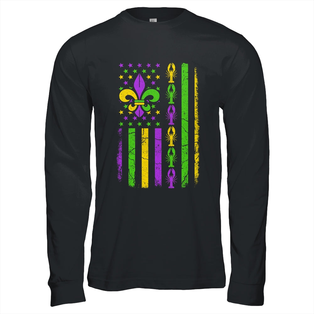 Mardi Gras US American Flag With Crawfish New Orleans Shirt & Hoodie | teecentury