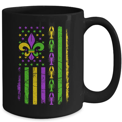 Mardi Gras US American Flag With Crawfish New Orleans Mug | teecentury