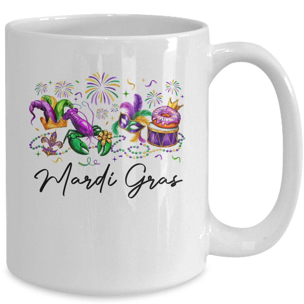 Mardi Gras Vibes Mardi Beads Louisiana Festival King Cake Mug | teecentury