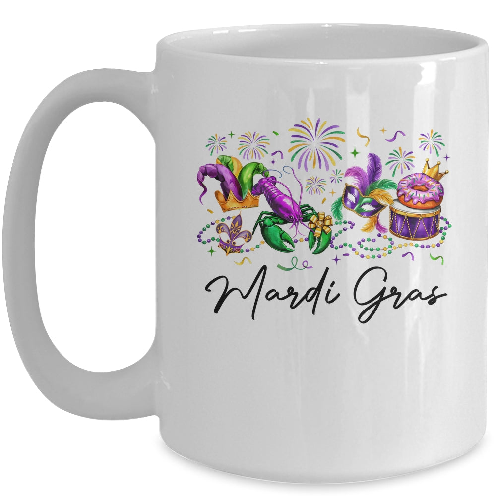 Mardi Gras Vibes Mardi Beads Louisiana Festival King Cake Mug | teecentury