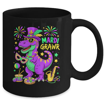 Mardi Grawr T-Rex Dino Mardi Gras Dinosaur Beads Men Boy Kid Mug | teecentury