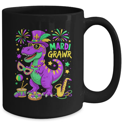 Mardi Grawr T-Rex Dino Mardi Gras Dinosaur Beads Men Boy Kid Mug | teecentury