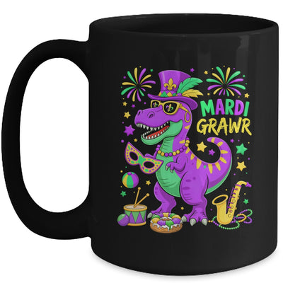 Mardi Grawr T-Rex Dino Mardi Gras Dinosaur Beads Men Boy Kid Mug | teecentury