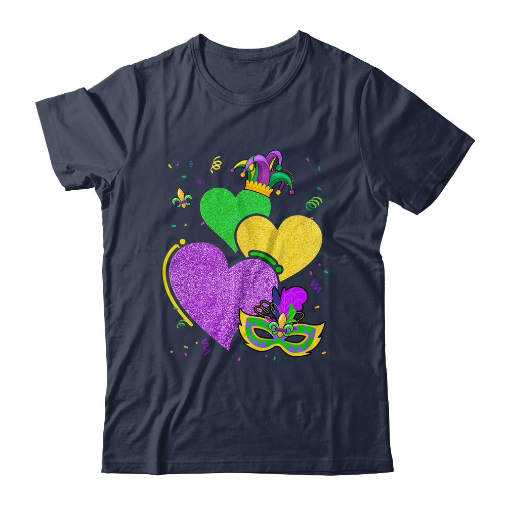 Mask Mardi Gras Cute Hearts Marks Women Girls Kids Vintage Shirt & Tank Top | teecentury