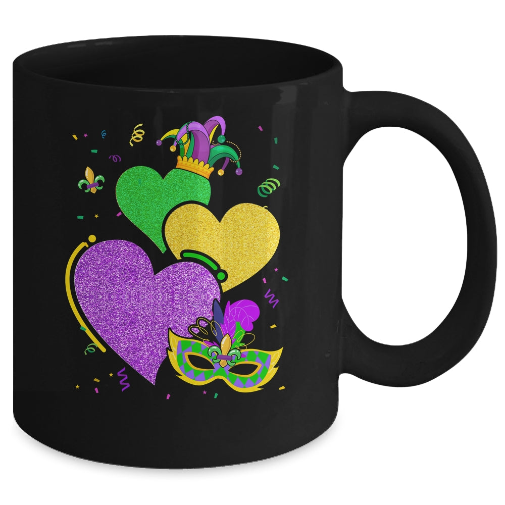Mask Mardi Gras Cute Hearts Marks Women Girls Kids Vintage Mug | teecentury
