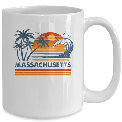 Massachusetts Vacation Sunset Cute 70s Vintage Retro Beach Mug | teecentury