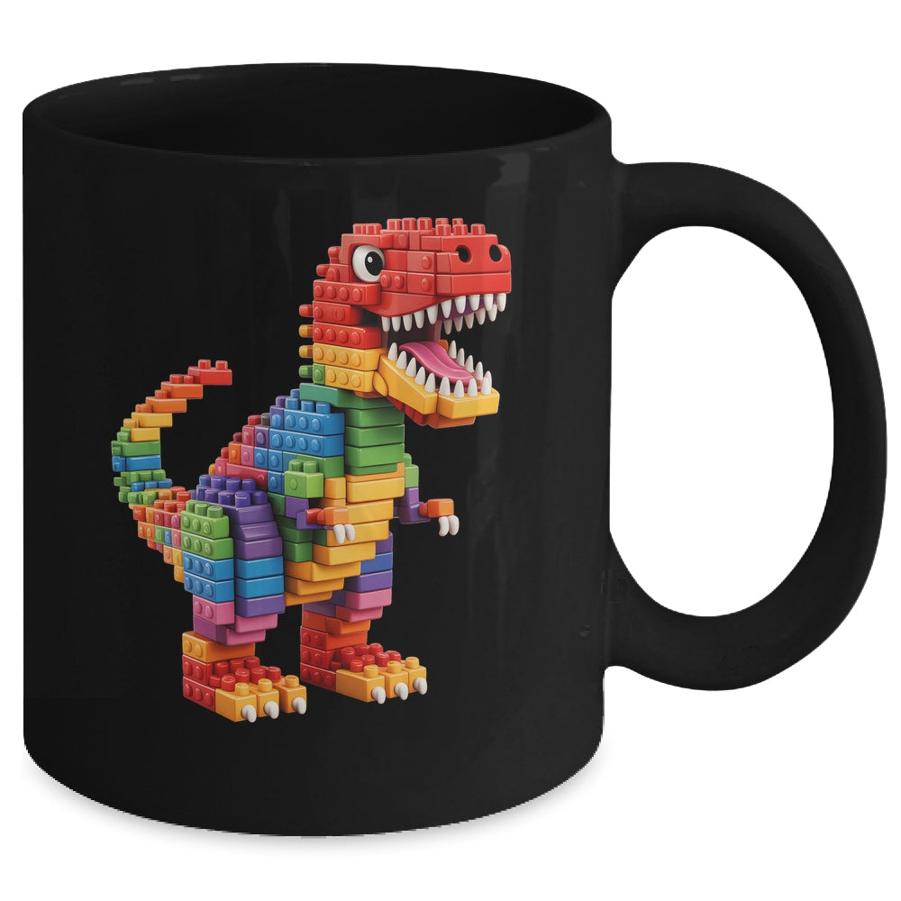 Master Builder Men Boys Kids Building Bricks Dinosaur T-Rex Mug | teecentury